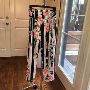 mediumstriped flower pants from boutique in France